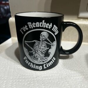 Black Ceramic Skeleton Graphic Coffee Mug - Bold Statement Drinkware